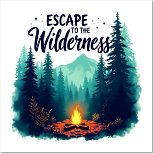 Escape to the Wilderness – Campfire Mountain Adventure Posters and Art